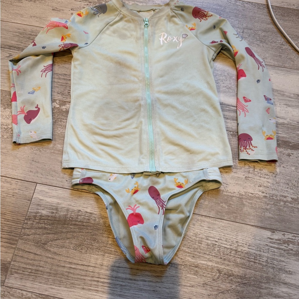Roxy Teenie Wahine Long sleeve bathing suit set